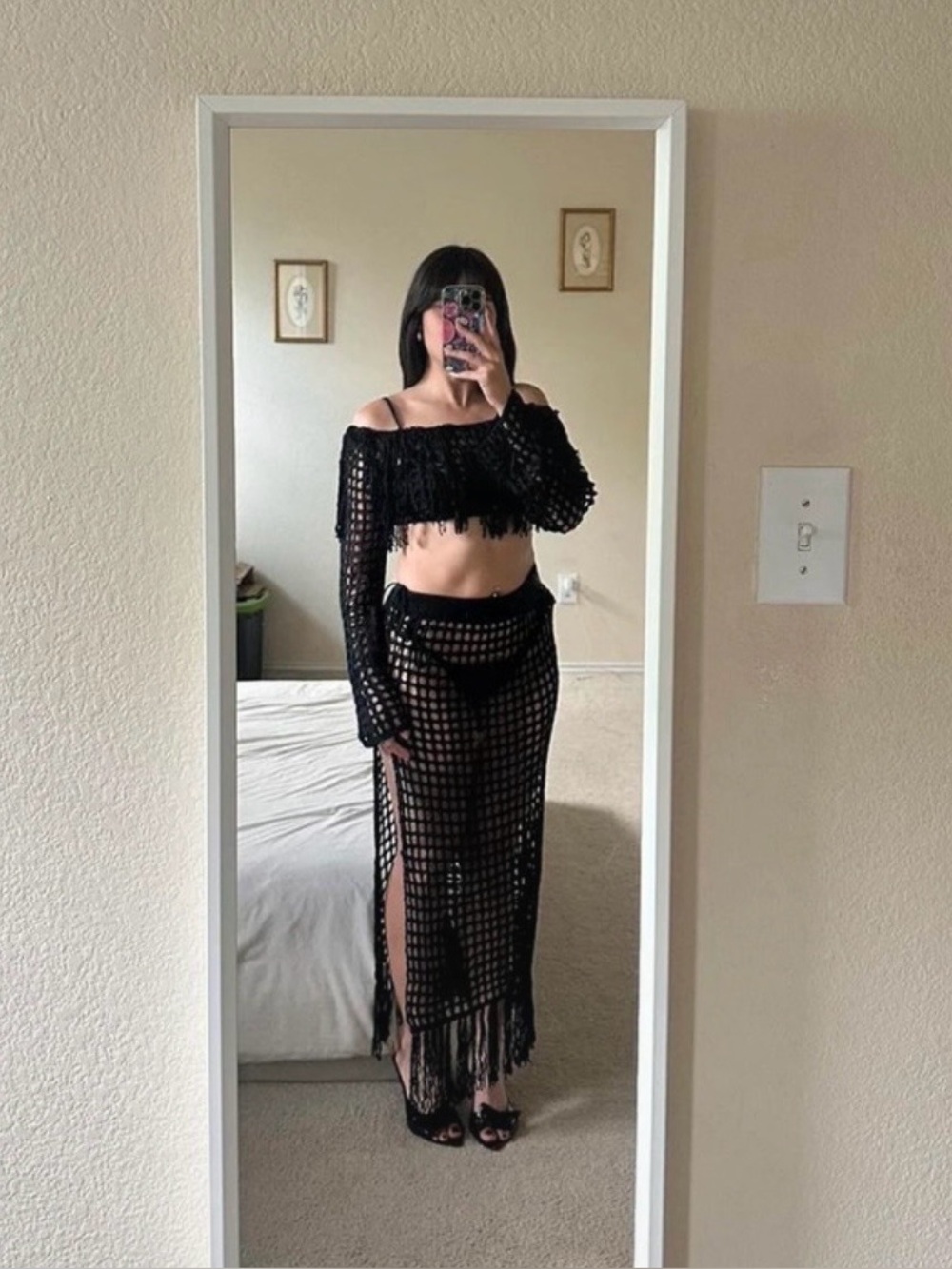 new with tags black crochet beachy cover up